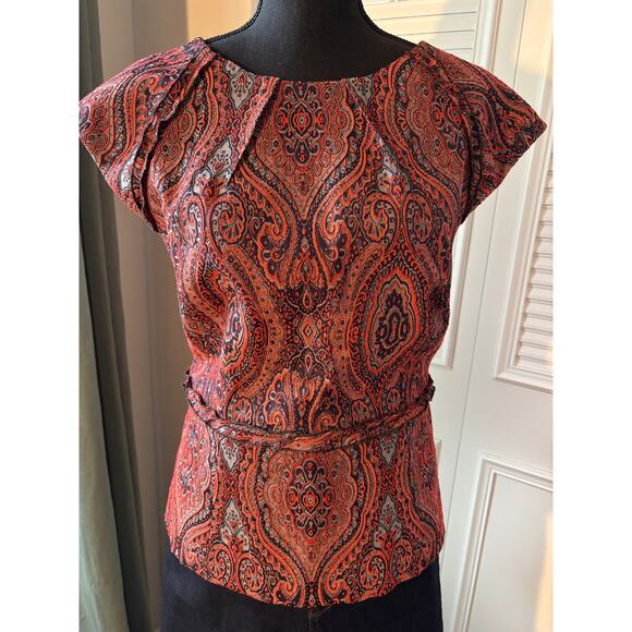BODEN Limited Edition Cap Sleeve Heavy Brocade Top - Picture 2 of 9